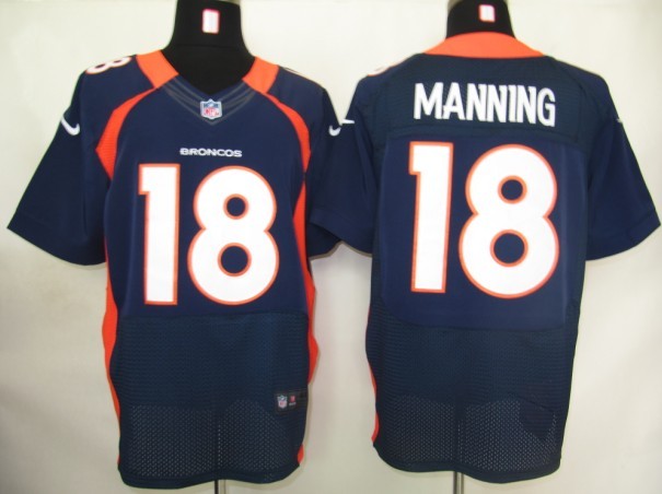 Nike Denver Broncos 18 Manning NFL Elite Jersey in Blue